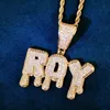 Pendant Necklaces Custom Drip Letter Name For Men Women Bling Zirconia Make Hip Hop Necklace Chain Jewelry 231201