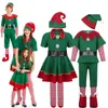 Famille Matching Tenues de Noël Elfe Costume familiale Rôle de jeu Green Santa Claus Party Performance Vêtements de fantaisie pour hommes Femmes Girls Boys 231130