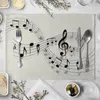 Bord Mattor Vintage Musical Note Placemats Kitchen Placemat Dining Tea Cotton Linen Pads Bowl Cup 45x30cm Heminredning