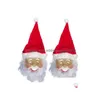 Masques de fête Joyeux Noël Père Noël Masque en latex Ornamen extérieur Costume mignon Mascarade Perruque Barbe Dress Up Noël GC2358 Drop Deliv Dhclp