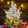 Fiori decorativi 10 pezzi Bacche di Natale Plettri artificiali steli Bacche di alberi Glitterfake Hollystem Ghirlanda di pino Rami di Natale Scegli argento