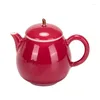 Teaware sets Carmine Red Ceramic Mini Teapot Single Pot With Filter Hole