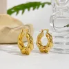 Hoop Earrings Ghidbk Chunky Solid 18K Gold Plated Twisted Thick Women Stainless Steel Statememt Rope Huggie Earring Unusual Fad