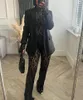 Spodnie damskie czarne seksowne szczelinowe koronkowe legginsy dla kobiet mody Elastyczne pasy w talii pół-show