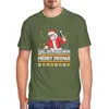 Camisetas para hombre DJ Santa Claus Merry Mixmas Navidad algodón Vintage camisa divertida gráfica ropa de calle de gran tamaño