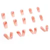 False Nails 24 Fake Nail Kit With Glue Gel Gentle Artificial Finger Manicure Camellia For Masquerade Banquet Weekend Trips