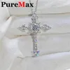 Chokers 100 Sterling Silver Cross Necklace for Women 1CT VVS Lab Diamond Pendant Birthday Present smycken GRA 231130