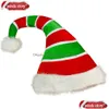 Décorations de Noël 1pièces Adt Trois-Nsional Long Elf Hat Santa Claus Rouge Vert Costume Accessoire Décoration Décoration De Noël Drop Deli Dhpys