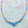 Whole & Retail Fashion Jewelry Fine Blue Fire Opal Stone Necklaces For Women BRC17082701252G