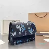 designer flap bag chain purse crossbody handbags vintage butterfly flower print shoulder bags Leather Square Cross Body Wallet