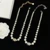Designer Perlen Perlen Halsketten Mode Damen Geschenk Gold Silber Diamant Buchstaben Halskette High Sense Schmuck Großhandel