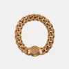 Medusa grande pulseira de corrente dourada 18k latão banhado a ouro marca de luxo para homem mulher pulseiras de designer de alta qualidade estilo clássico link300d