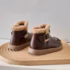 Laarzen Jongens Meisjes Winter Warm Bontvoering Antislip Sneeuwschoenen Enkel Plat waterdicht Buiten Duurzaam Pluche voor kinderen 231130