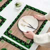 Placemats St Patricks' Day Placemats Ierse geruite decoratieve geïsoleerde tafelkleden