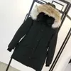 Parkas femininas estilo canadense Geese comprimento médio 2580 edição de inverno versão espessada 2jfq