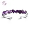 Bangle Silver Charm Natural Amethyst Armband Bangles For Women 925 Sterling Silver Jewelry Luxury Anniversary Engagement Party Gifts 231201