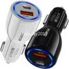 30W Snel Snel Opladen USB C PD Autolader QC3.0 Auto Power Adapter 2 Poorten Voor Iphone 12 13 14 15 Pro Max Samsung Tablet PC B1 Met DOOS