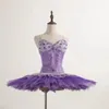 Stage Wear Pirate Variations Tutu Haut de gamme Privé Adulte Enfants Robe de compétition Violet Pancake Performance pour femmes