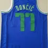 Basketball NCAA 77 College Luka Doncic Jersey 6 Kristaps Porzingis Niebieski biały czarny hurtowo męski retro vintage Dirk 41 Nowitzki koszykówka