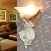 Lâmpadas de parede Sofity Modern Angel Lamp Interior LED Nordic Vintage Creative Resina Sconce Light para Home Sala de estar Quarto Decoração