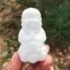 Decorative Figurines 7cm Natural White Marble Jade Buddha Statue Healing Crystal Fengshui Fashion Buddhism Home Decoration Gift 1pcs