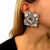 Boucles d'oreilles pendantes de luxe en strass, bijoux carrés surdimensionnés, déclaration de mariée pour filles, cristal géométrique, grande goutte, cadeau