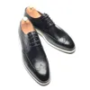 Scarpe eleganti XEBOS Scarpe da ginnastica estive bianche da uomo in vera pelle Traspirante Stringate con punta ad ala Scarpe derby Casual Calzature da passeggio per esterni Uomo 231130