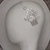 Hårklipp guldfärg silver brud liten kamtillbehör kristallhuvudstycke för kvinnor bröllop ornament