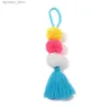 سلاسل المفاتيح Lanyards Women Colorful Tassel Keychain مصنوعة يدويًا من الصوف المفاتيح المسلحة لمحفظة DIY Decor R231201