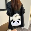 Sacos de noite Panda Pelúcia Bolsa Feminina Pequena Pele Messenger Y2K Eco Coreano Satchels Soft Furry Ombro Cross Chains Bolsas Fofas