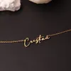 Pendentif Colliers Nom personnalisé collier pour femmes personnalisé lettre cursive en acier inoxydable bijoux hommes chaîne collier ras du cou personalizado 231130