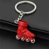 Keychains Lanyards Cartoon Mini Skates Shoe Pendant Keychain Backpack Hanging Ornament Metal Roller Skates Keyrings For Kids Adults Party Gifts R231201