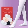 Stage Wear Enfants Ballet Dance Chaussettes 3 paires Printemps et automne Filles Collants d'exercice blancs Leggings de qualité pour