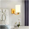 Lampada da parete decorativa a LED in ferro da lettura notturna accanto alle scale di casa Luci da applique a loft vintage Sfera di vetro Oro Nero E27 Consegna a goccia Gard Otv12