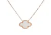 Wholale Ladi Clover Shell Pendant Stainls Steel 18K Rose Gold Women Necklace2484049