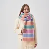 Halsdukar Fashion Folorful Rands Faux Cashmere Scarf Soft Warm Thick Winter Sal