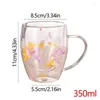 Wine Glasses Double Walled Glass Cups Heat Resistant Tea Milk Water Cup Bar Drinkware Mug Dried Flower Insulated Coffee With Handle