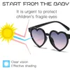 Güneş Gözlüğü 2023 Güneş Gölgeleri Gözlükler gözlük UV400 Gözlük Yaz Moda Kalp Çocuk Kişilik Büyük Çerçeve Çocuk Pembe