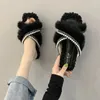 Slippers Lisapie Winter Warm Real Fur Slippers Women Shoes Woman Beaded Sequins Bling Plush Women's Furry Natural Rabbit Hair Shoes 231130