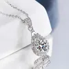 Chokers Loriele 100 Real Necklace for Women VVS Round Cut Diamond Pendant Girl Friend Jewelry S925 Sterling Silver GRA 231130