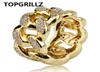 TOPGRILLZ – bague en chaîne à maillons cubains pour hommes, style Hip Hop, couleur or, Zircon cubique glacé, bijoux, 7 8 9 10 11, cinq tailles 3307728