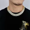 collana di gioielli firmati braccialetto catene a maglie cubane per uomo Hip Hop Rapper catena cubana in argento 925 Vvs Moissanite Collana con catena moissanite completamente ghiacciata