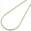 Collier chaîne en corde creuse pour hommes ou femmes, en or jaune 10K, 3 MM, 24 pouces, 211G