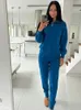 Womens Two Piece Pants Winter Knitted Set Warm 2piece Clothing Mens Loose Casual Sweater Jogging Track 231201