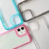 Clear Acrylic stötsäkra hårda fodral för iPhone 15 14 13 12 11 Pro Plus X XS Max XR 15Pro 14pro 13pro Transparent Back Cover Cell Phall Fall mjuk TPU -stötfångare