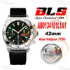 BLS Chronomat B01 ETA A7750 Montre chronographe automatique pour homme 42 Boîtier en acier Cadran vert Bracelet en caoutchouc noir AB0134101L1A1 Super Edition Reloj Hombre Puretime E5