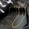 Chokers Vintage Multilayer Roestvrij Stalen Platte Kettingen Voor Vrouwen Gouden Slangenketting Charme Choker Boho Mode-sieraden GiftChokers206F