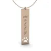 Pendanthalsband UFINE Personligt namn eller ord Fashion Dog Lovers Pet Memorial Bar Necklace Cooper High Quality N2145