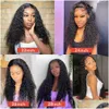 Synthetic Wigs 32 Inch Water Wave Lace Frontal Human Hair For Black Women Wet And Wavy Loose Deep Closure Wig Drop Delivery Products Dhre8