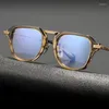 Montature per occhiali da sole Montature per occhiali oversize in acetato di titanio vintage per uomo Occhiali da vista quadrati alla moda da donna Design del marchio Viso grande